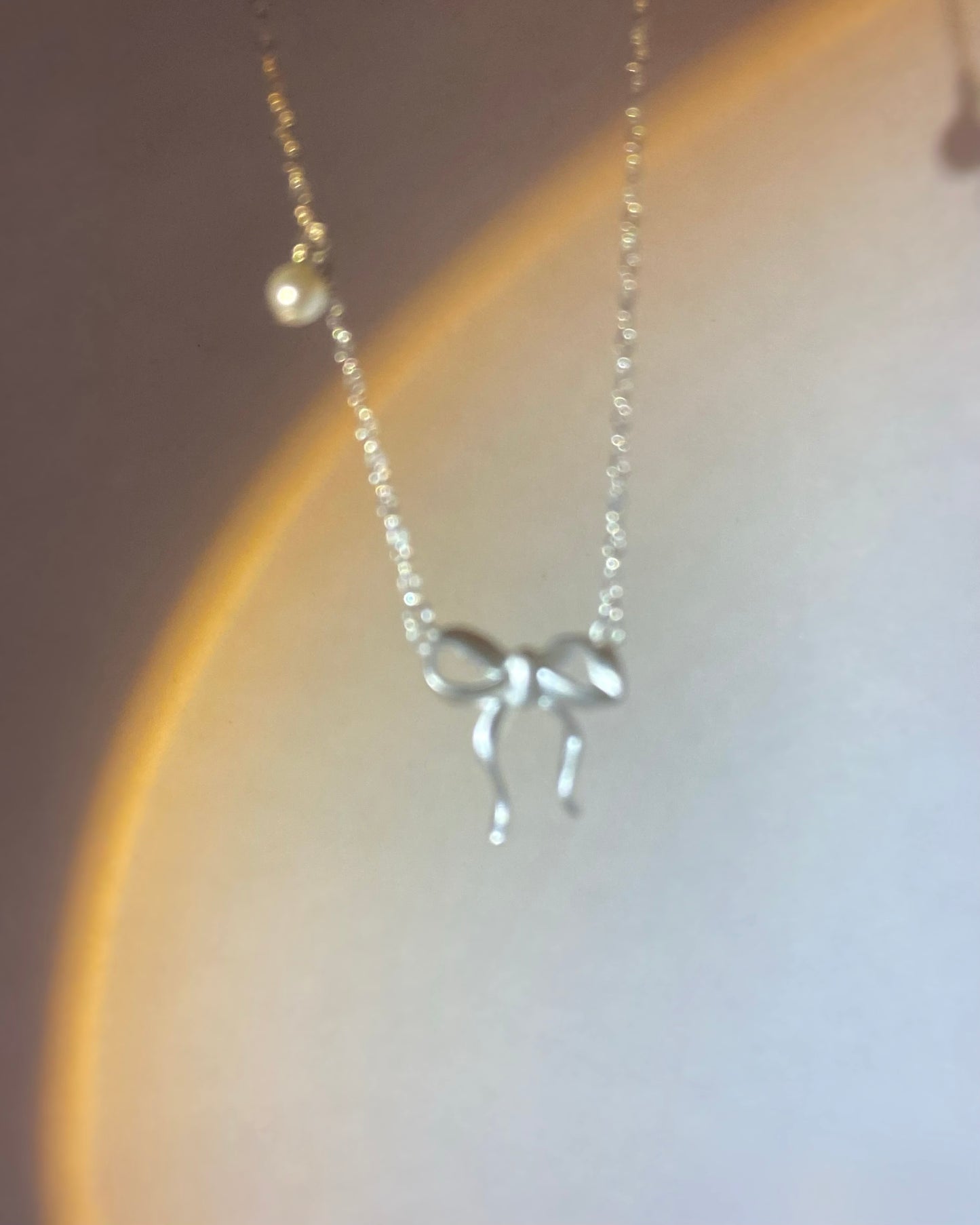 Coquette Silver Ribbon Necklace | ☾140