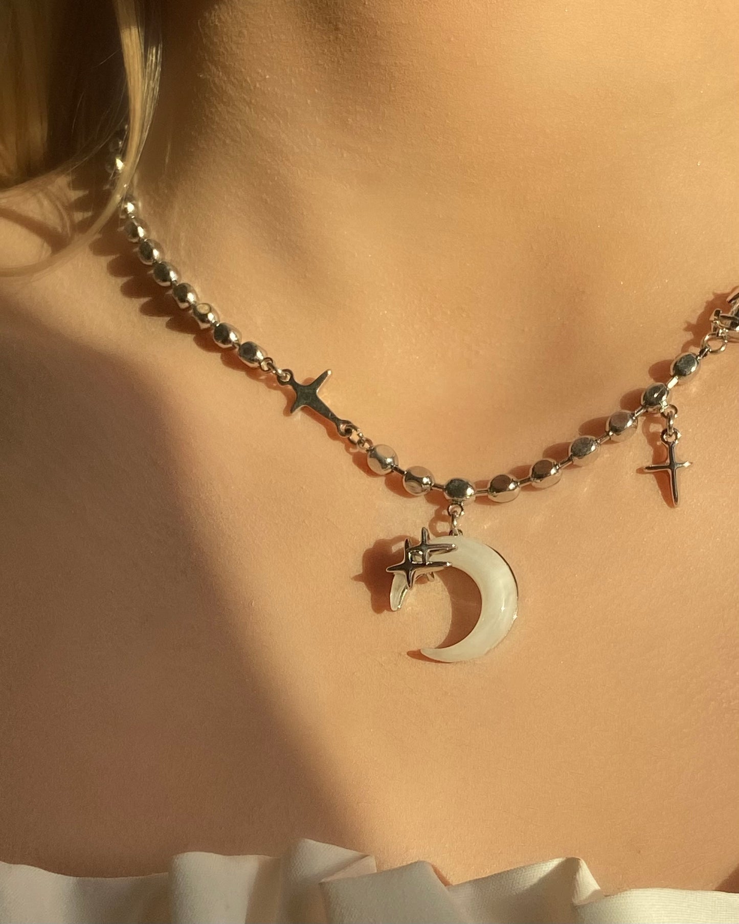 Beaded Moon Necklace | ☾025