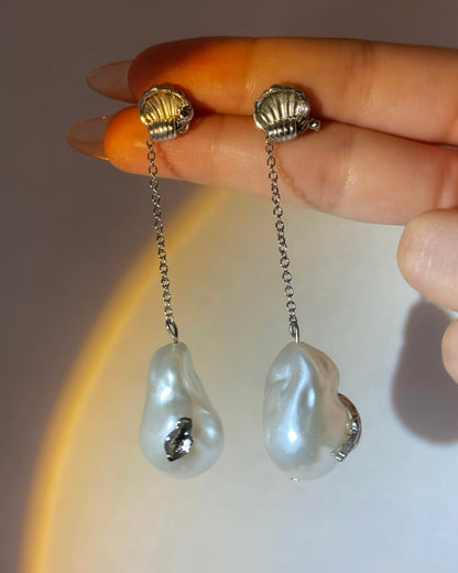 Seashell Baroque Pearl Drop Earrings| ☾150