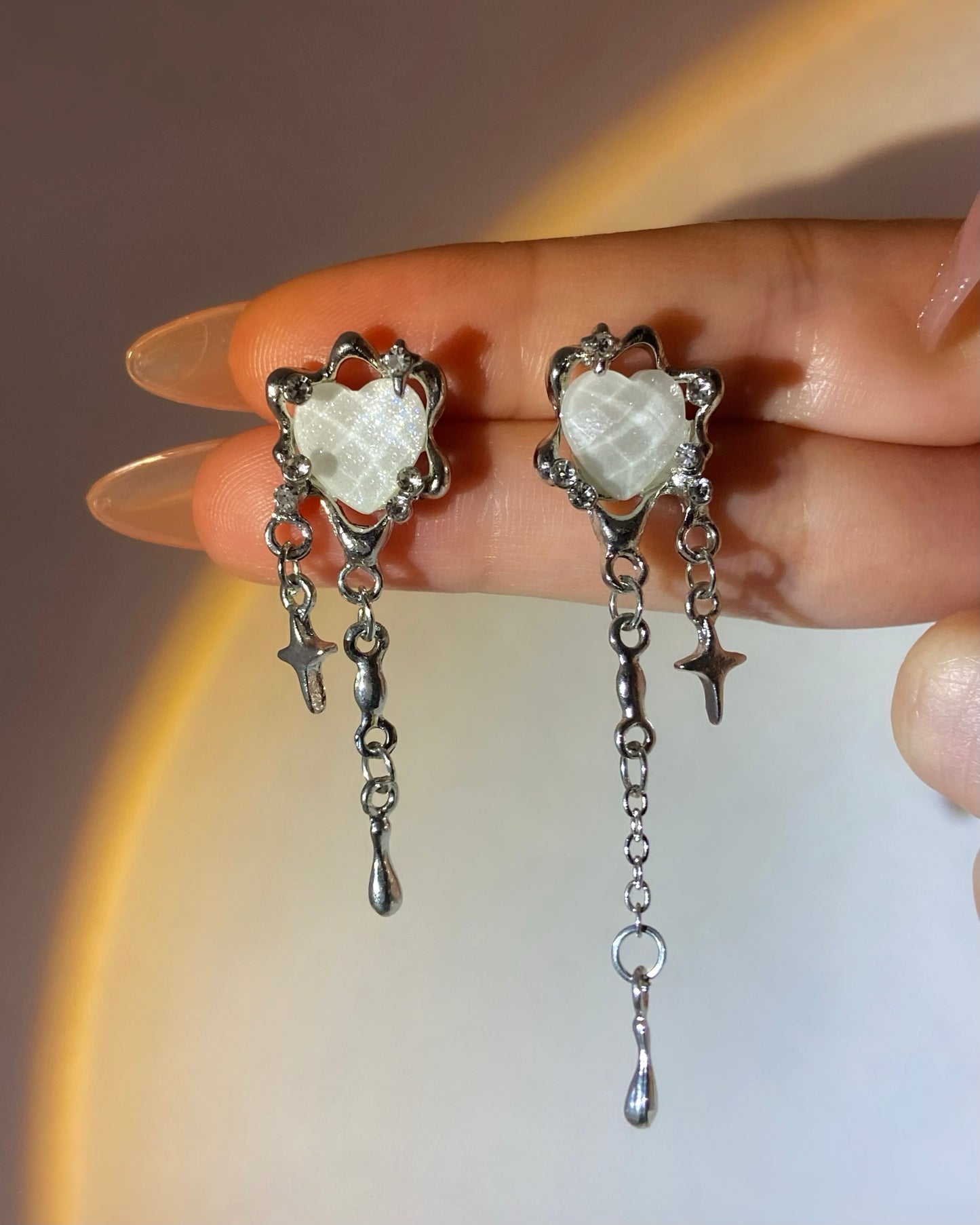 Opal Heart Earrings | ☾017