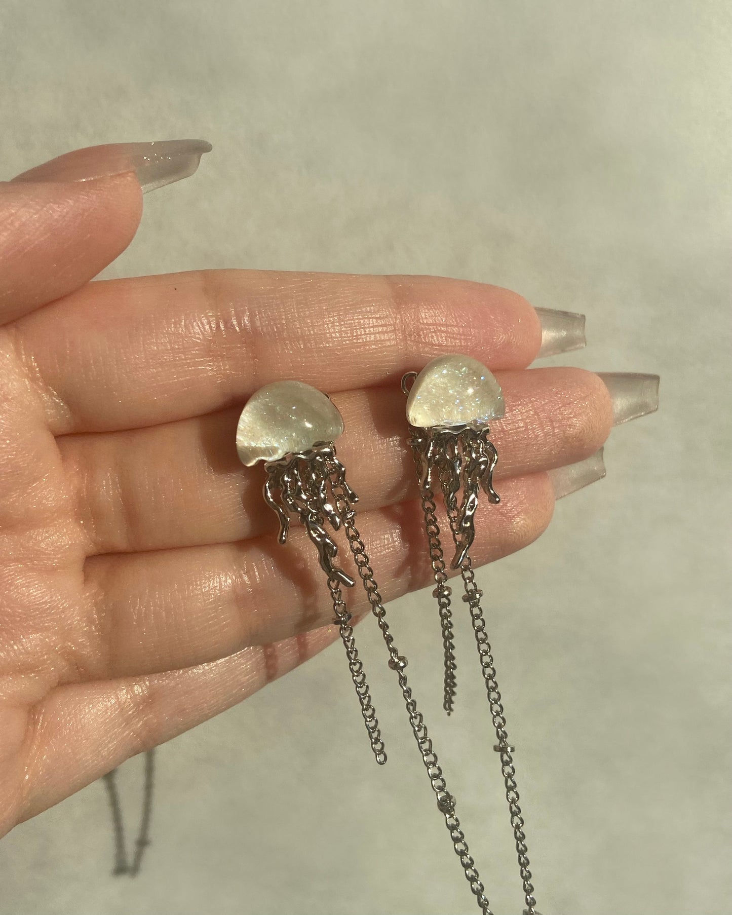 Glittery Jellyfish Tassel Earrings | ☾083