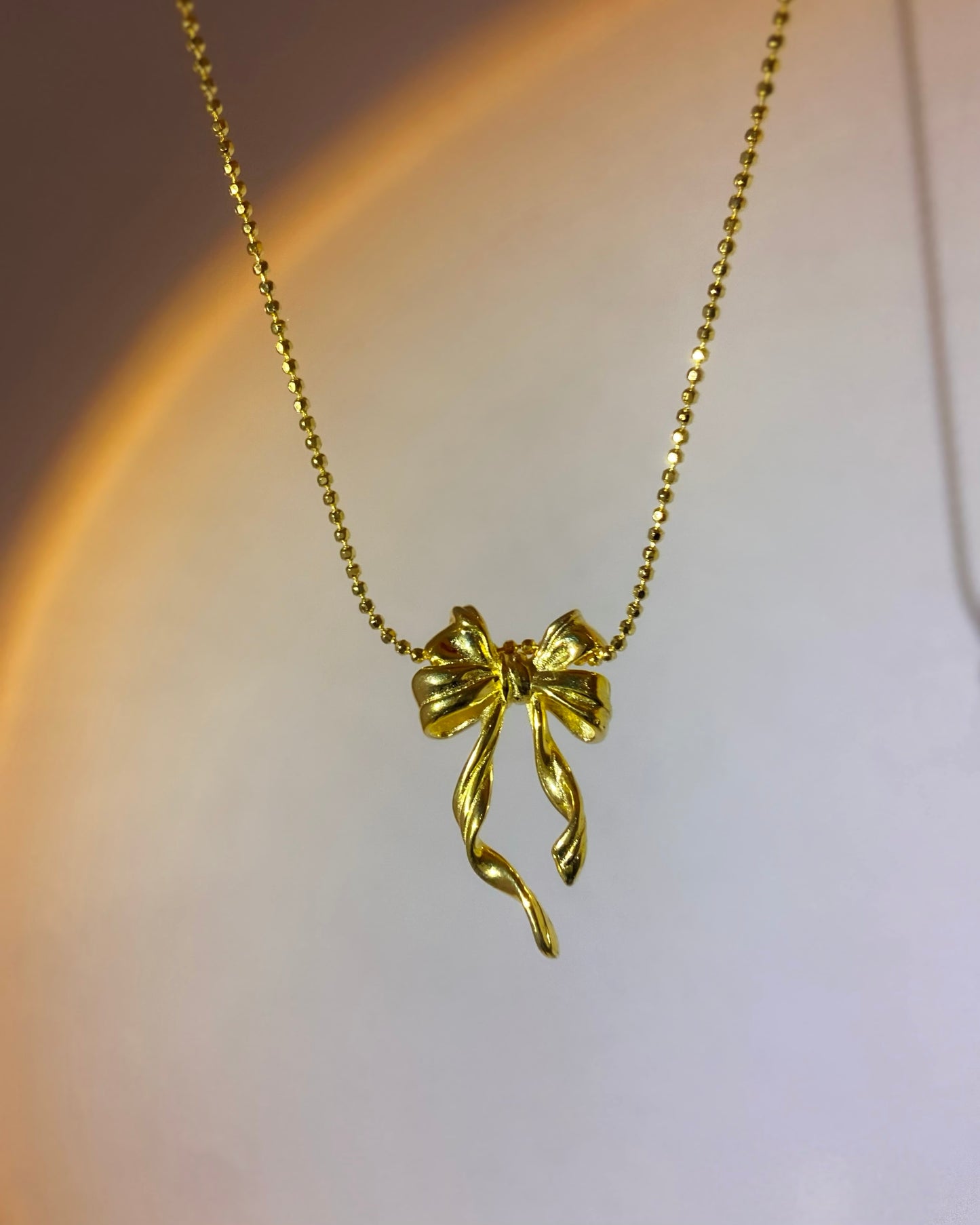 Ribbon Bow Pendant Necklace | ☾217