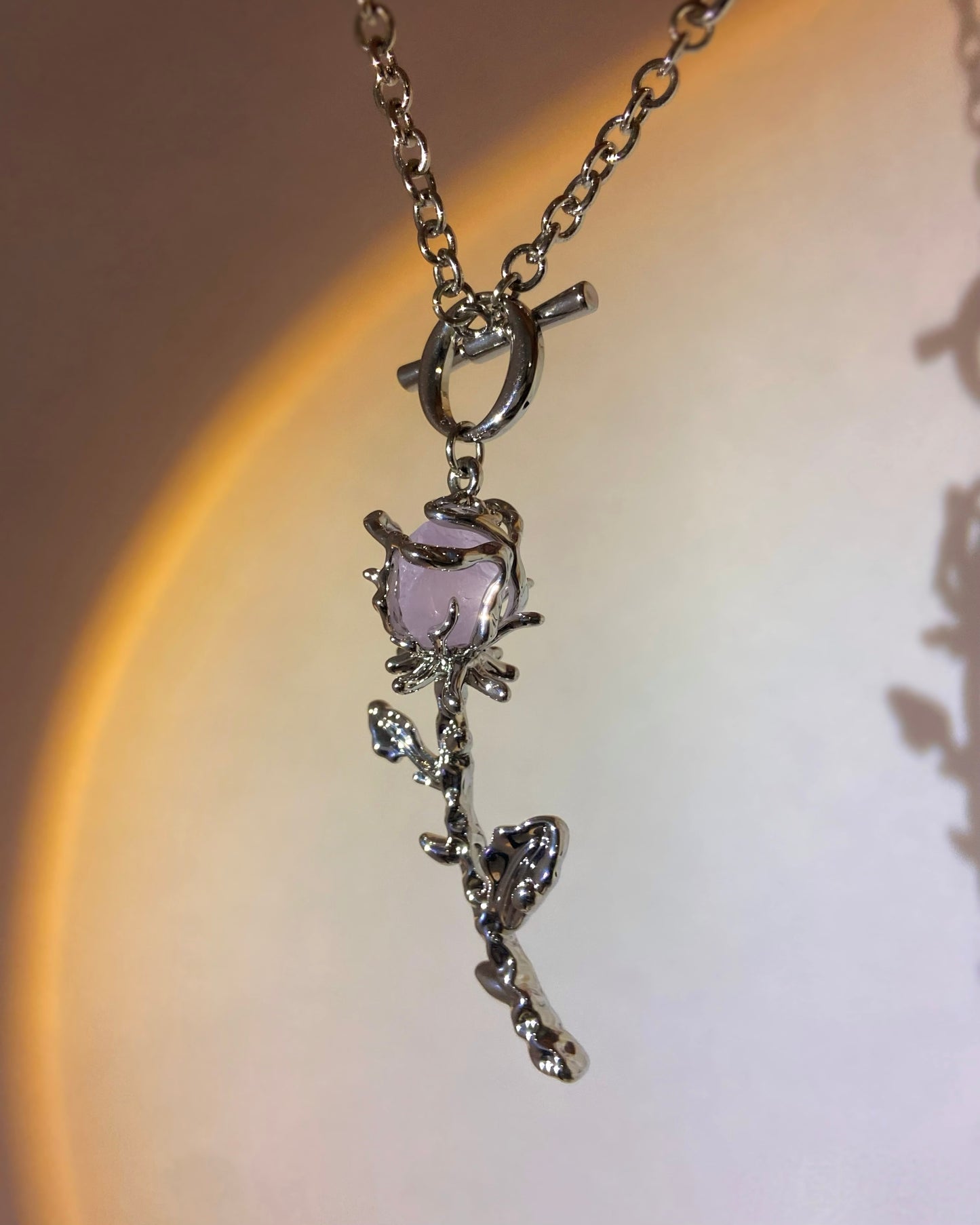 Lavender Rose Pendant Necklace | ☾092