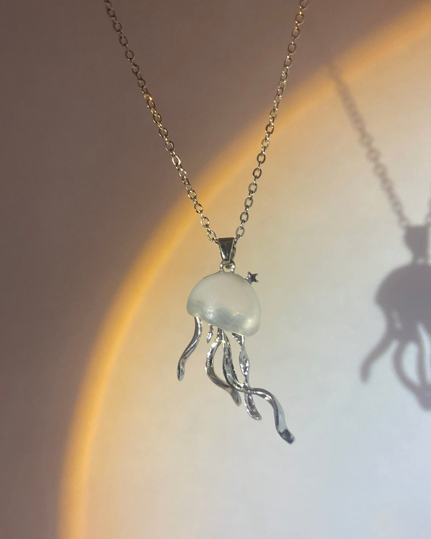 White Jellyfish Minimalist Necklace | ☾043