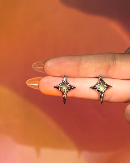 Green Star Stud Earrings | ☾191