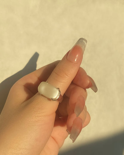 Silver Square Pearl Ring | ☾141