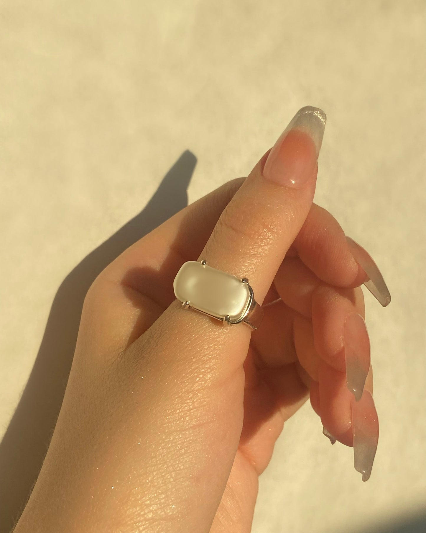 Silver Square Pearl Ring | ☾141