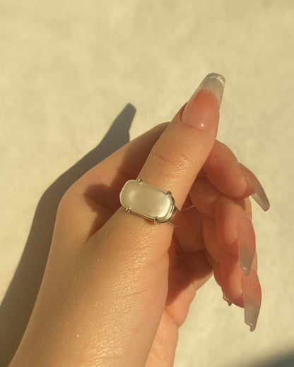 Silver Square Pearl Ring | ☾141