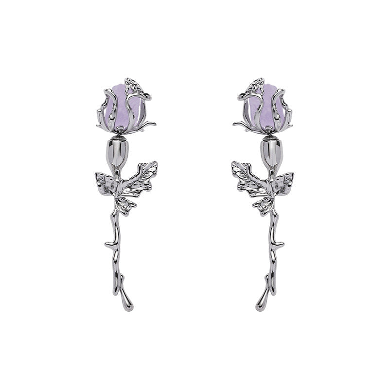 Lavender Rose Earrings | ☾045